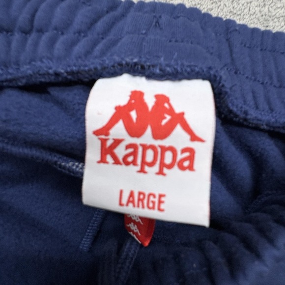Kappa Shorts Mens Large Blue Yellow Athletic Track Logo Drawstring Pockets - Picture 7 of 8